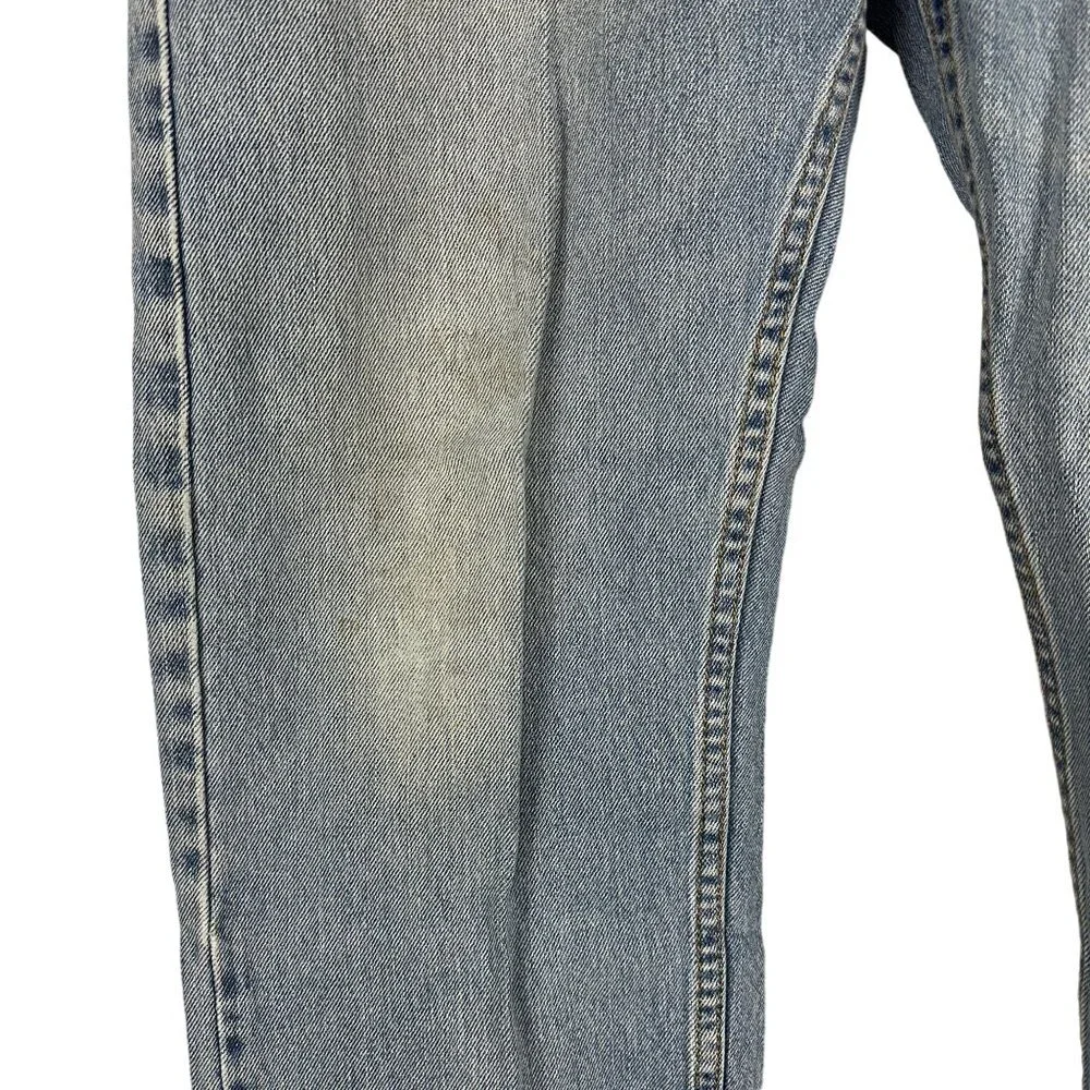Levis 505 Mens Jeans Size 34x29 Light Wash Distressed Vintage Denim